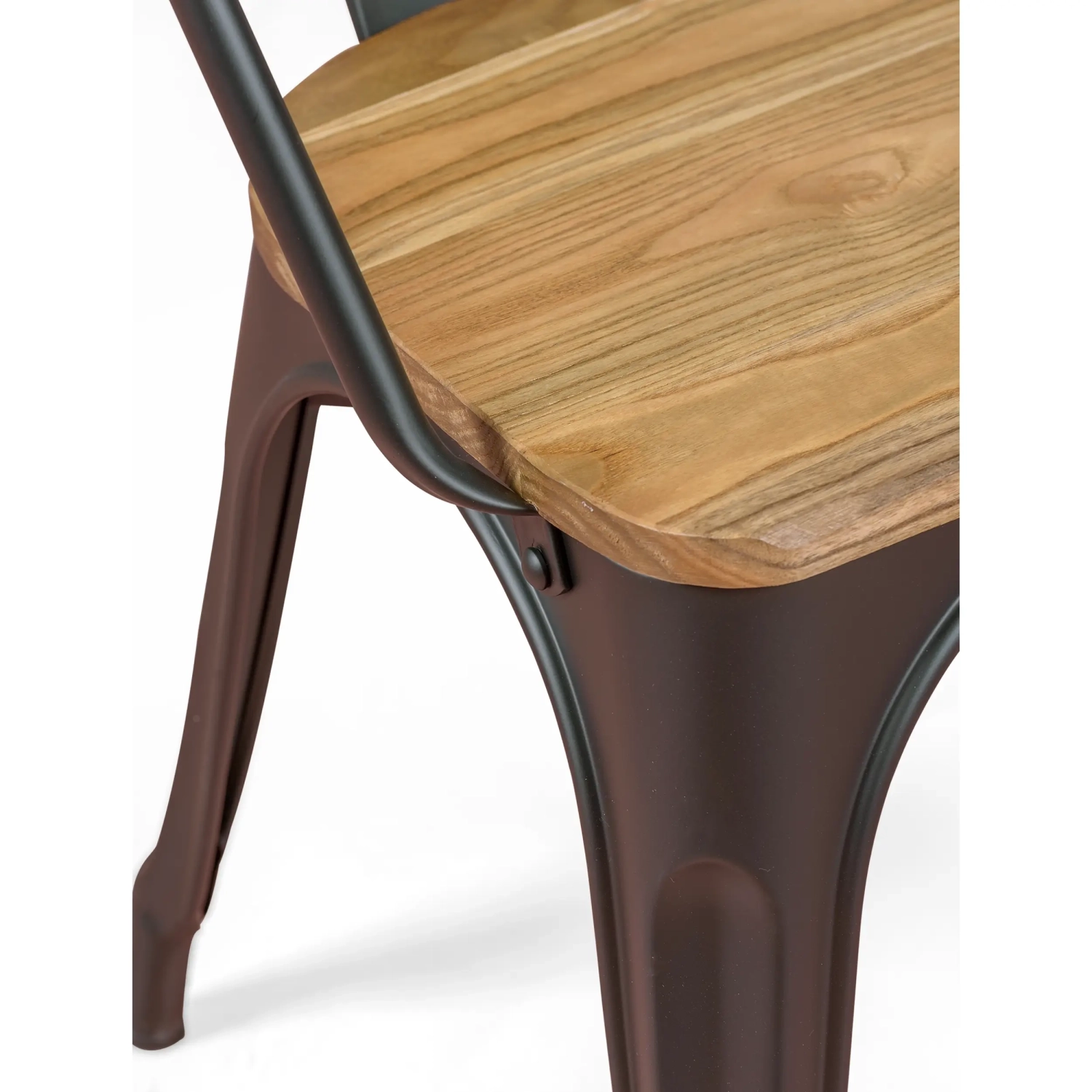 Bistro Chaise en bois à accoudoirs | Chaise industrielle avec accoudoirs et assise en bois