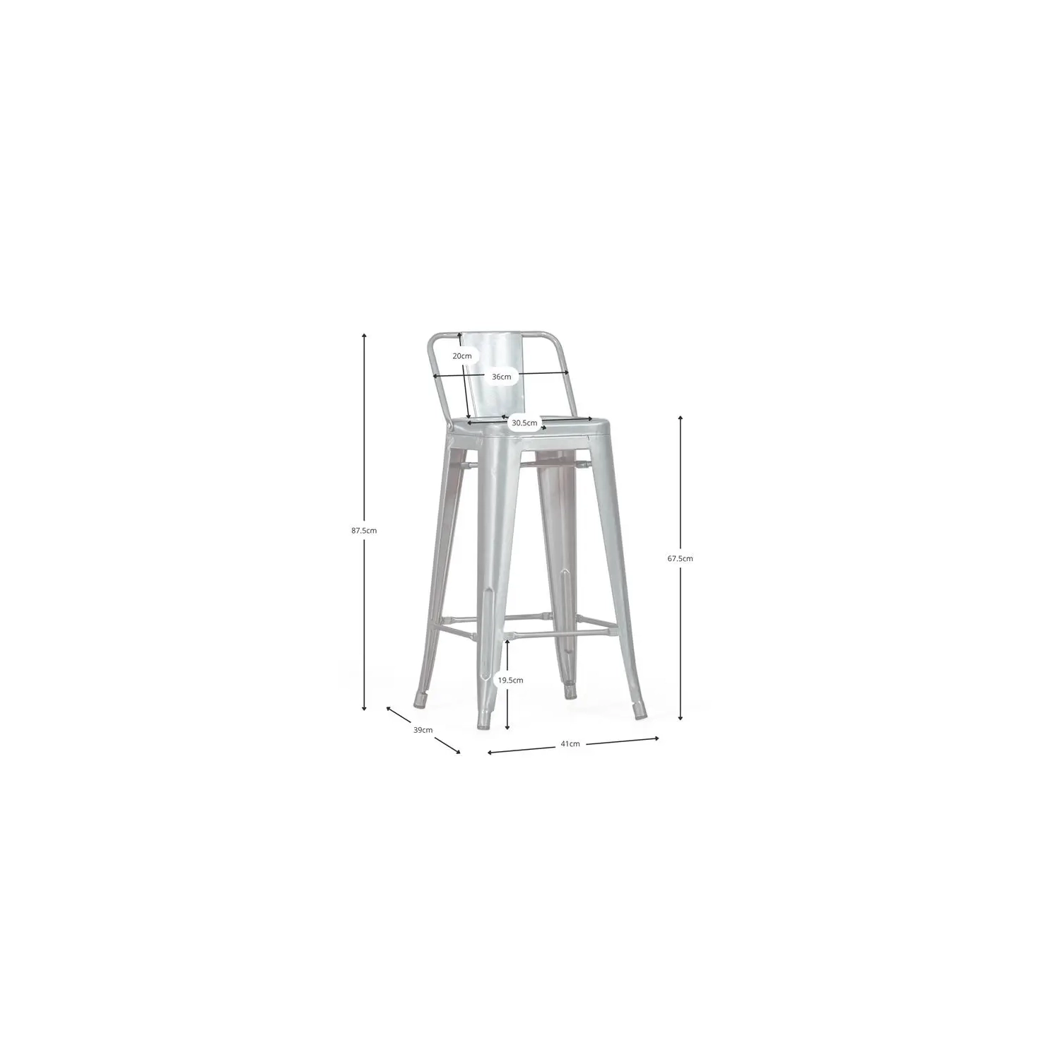 Réplica do banco Tolix 66 cm - Mueble Design