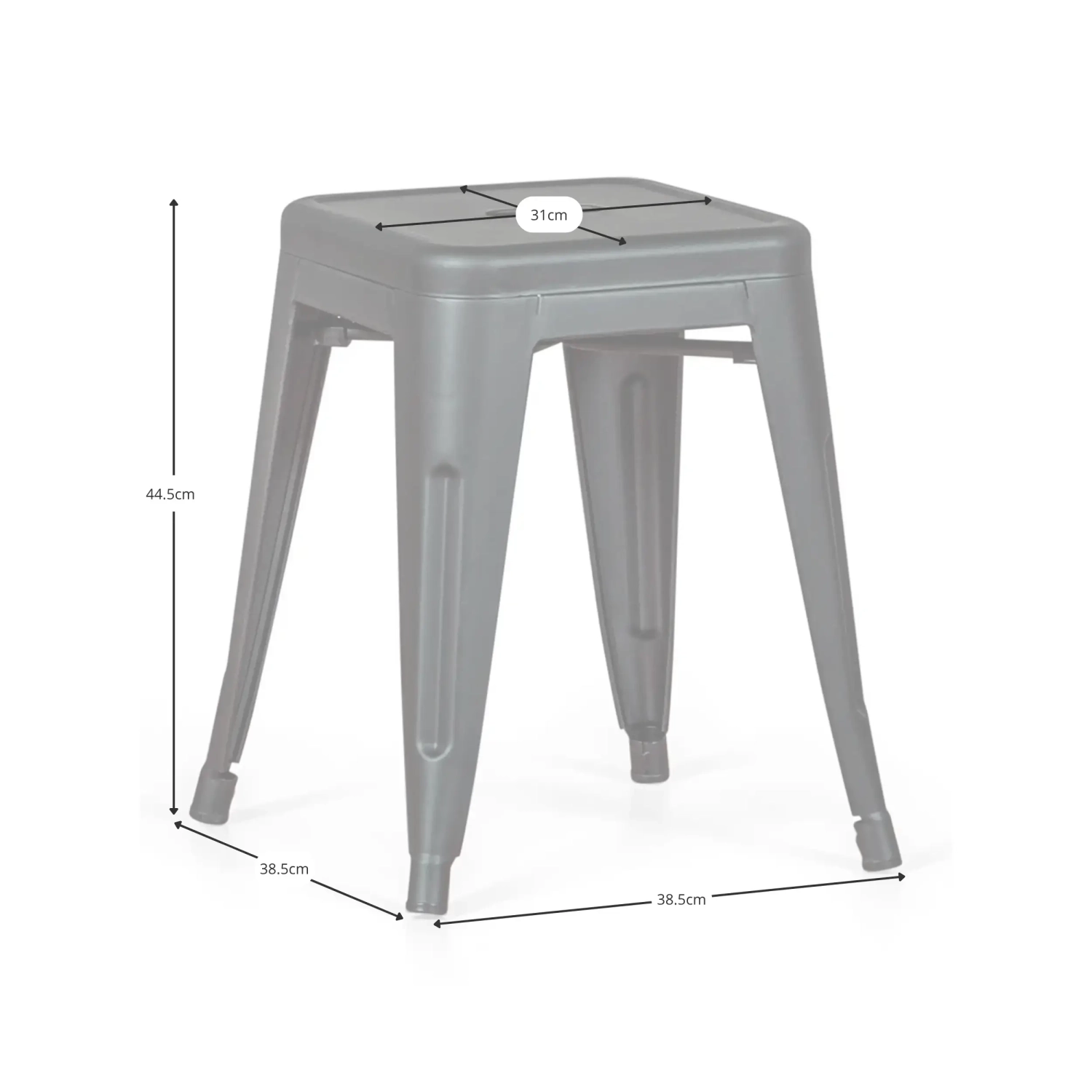Stolička industrial Bistro 45CM Matt - Průmyslové židle a stoličky