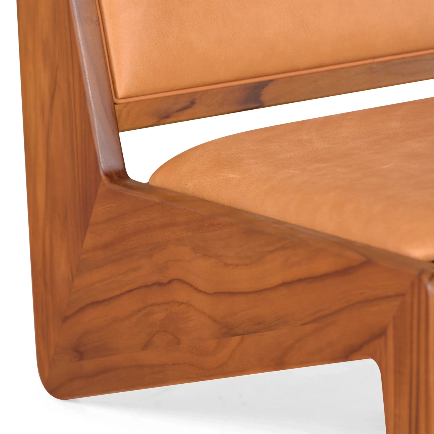 Lounge-Sessel Compass gepolstert in Holz und Leder - Mobelarium