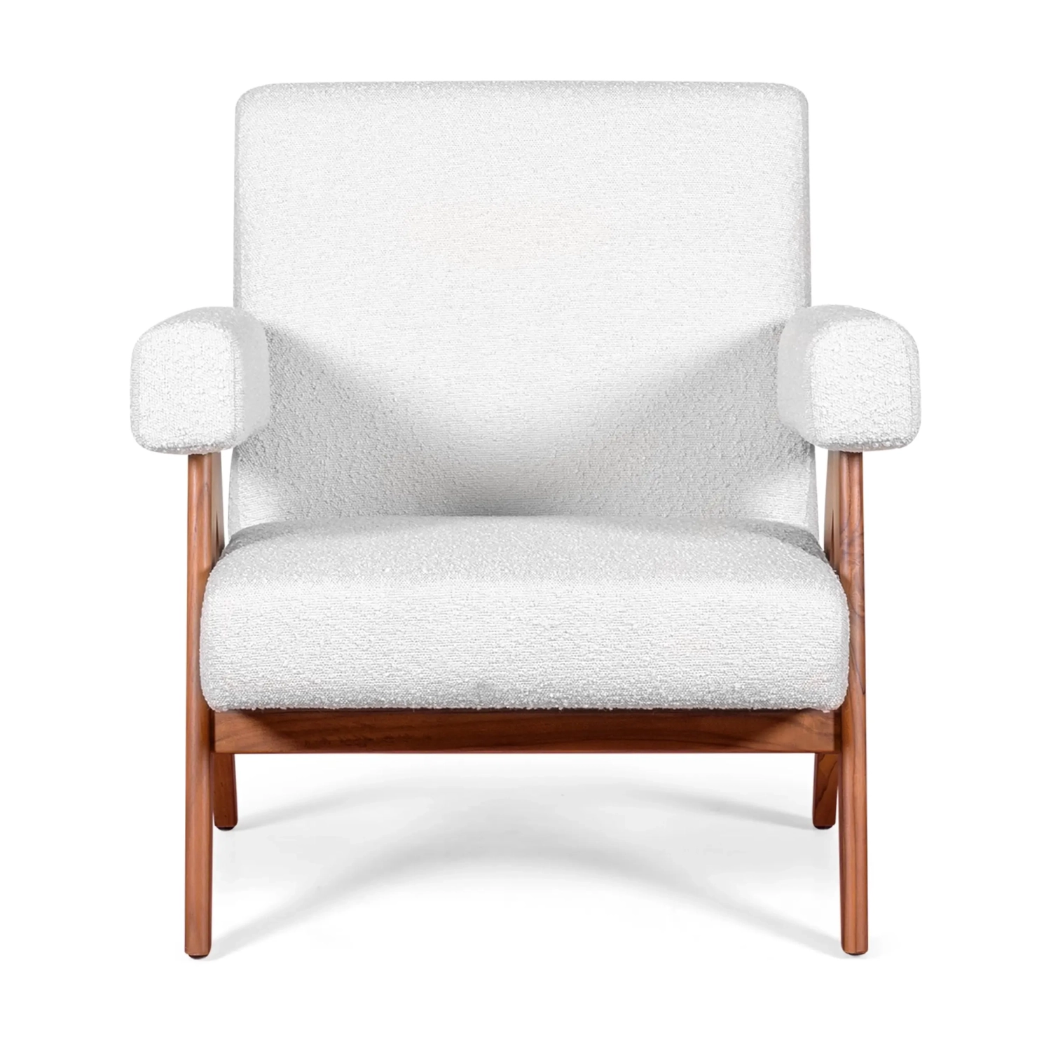 Sillón lounge Confort Compass en madera y boucle - Mueble Design
