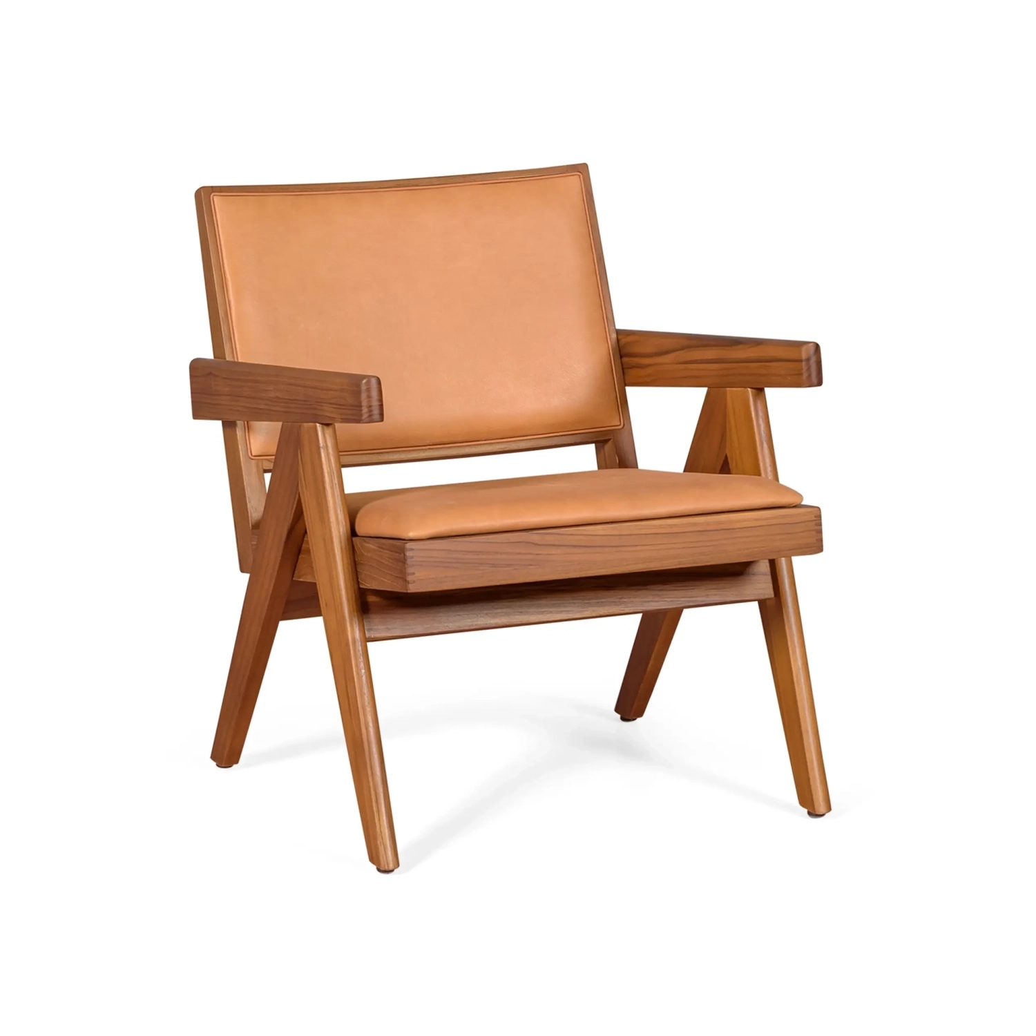 Lounge armchair Compass - Retro-vintage in Italian leather - - Mobelarium