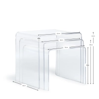Plotu set de tables d'appoint en acrylique, encastrées, en acrylique