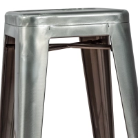 Barstoel industrieel Bistro 76 cm | blank staal stapelbaar