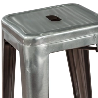 Stolička průmyslový Bistro 76 cm | Světlá ocel stohovatelná