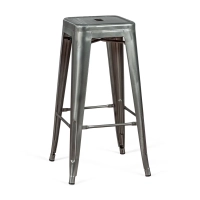 Stolička průmyslový Bistro 76 cm | Světlá ocel stohovatelná