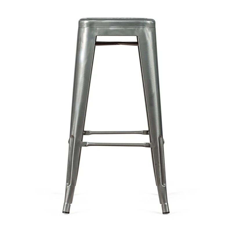 Sgabello Bistro industriale 76 cm | Acciaio brillante impilabile