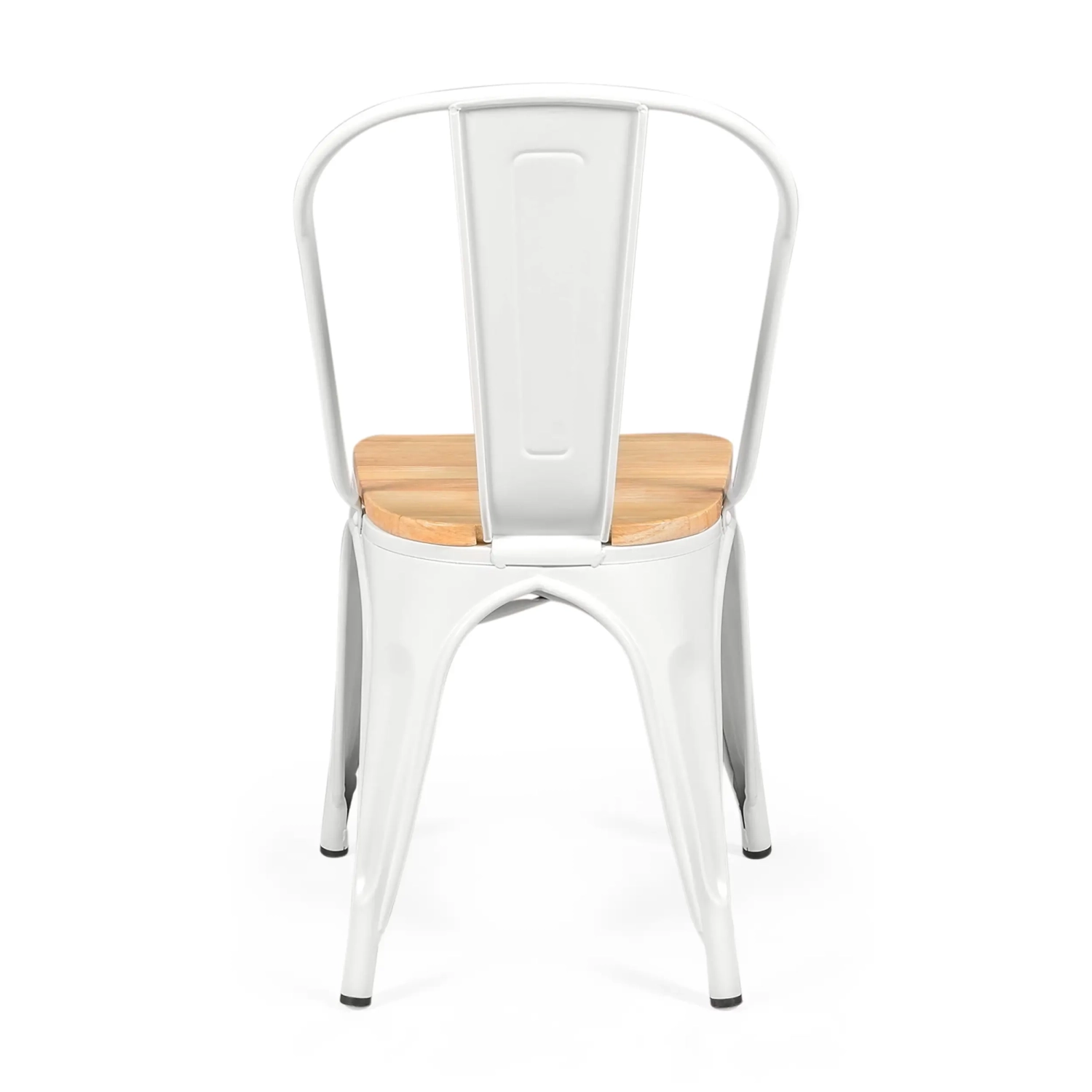 Chaise empilable Bistro | Acier mat et bois massif, style industriel