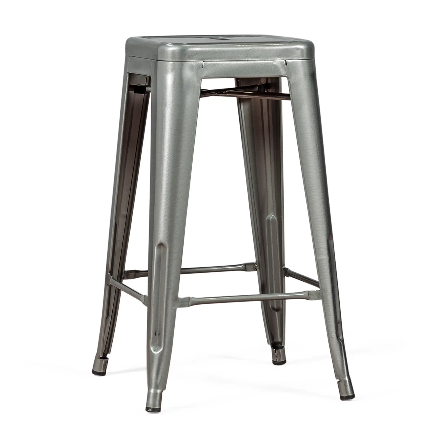 Barstoel industrieel Bistro 66 cm | staal stapelbaar glanzend of mat