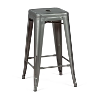 Tamborete industrial Bistro 66 cm | Aço empilhável brilhante ou mate