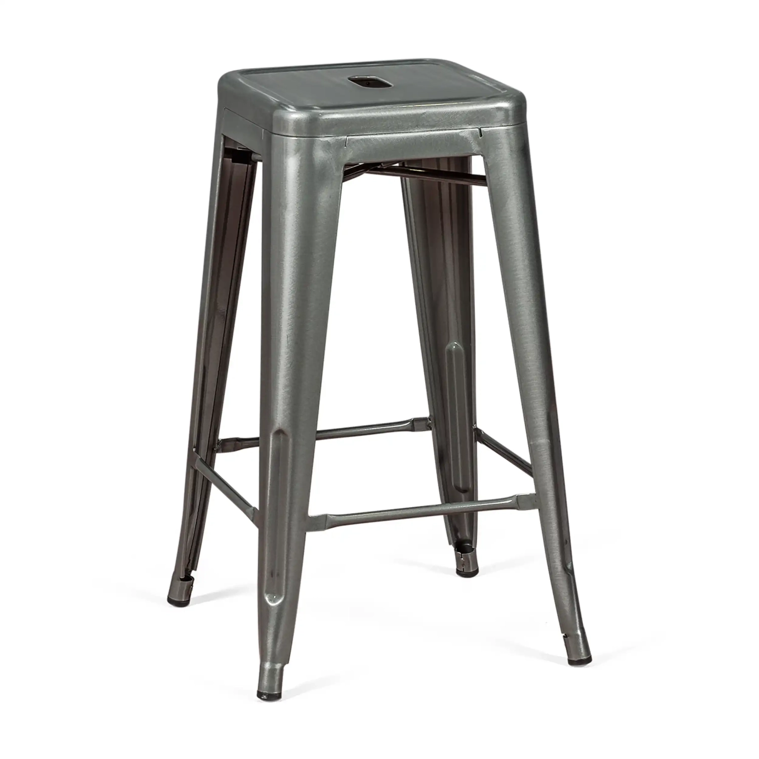 Barstoel industrieel Bistro 66 cm | staal stapelbaar glanzend of mat