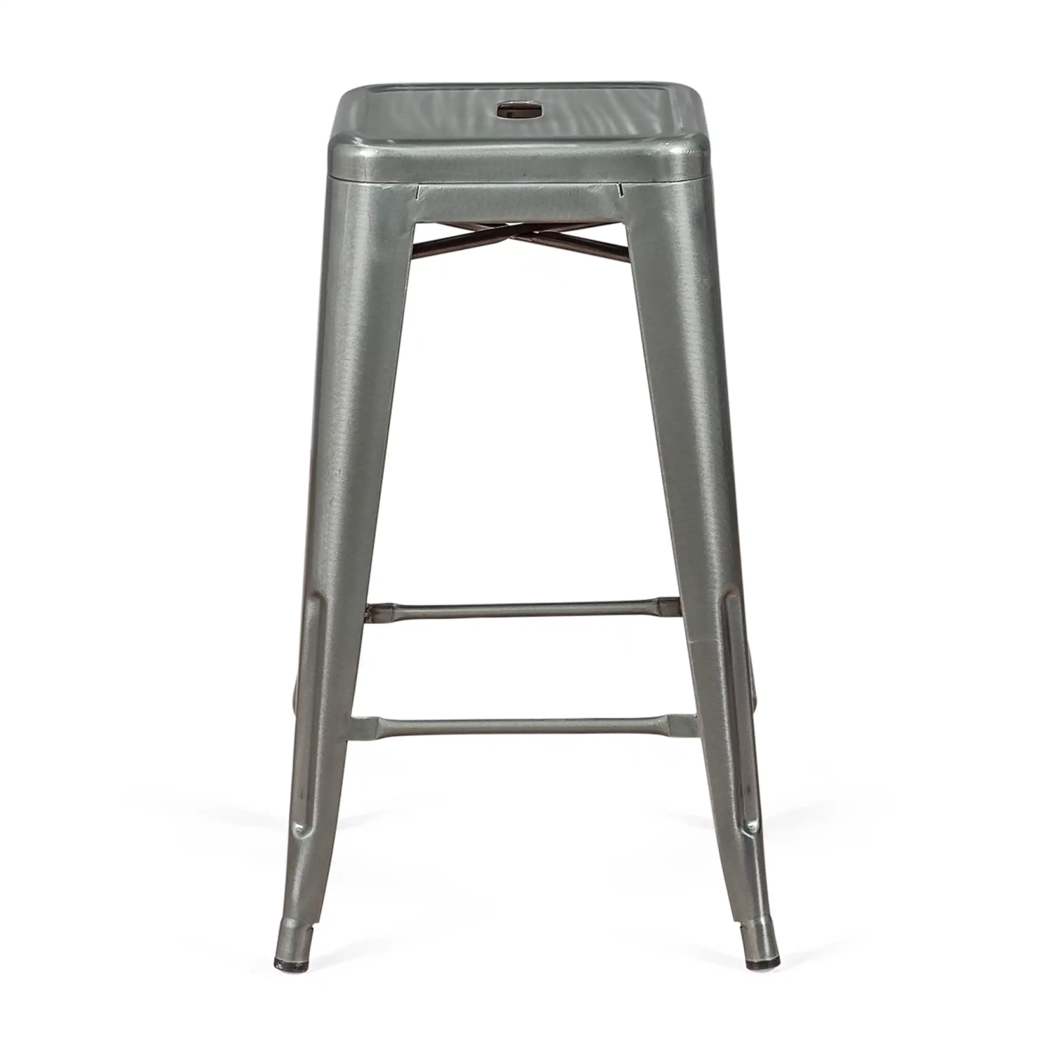 Tabouret industriel Bistro 66 cm | Acier empilable brillant ou mat