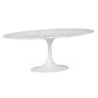 Ovaler Tisch Tulip 199 cm Carrara Marmor | Saarinen Design für luxuriöse Speisesäle