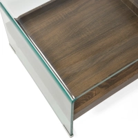 Salontafel Pot : Gehard glas met houten lade