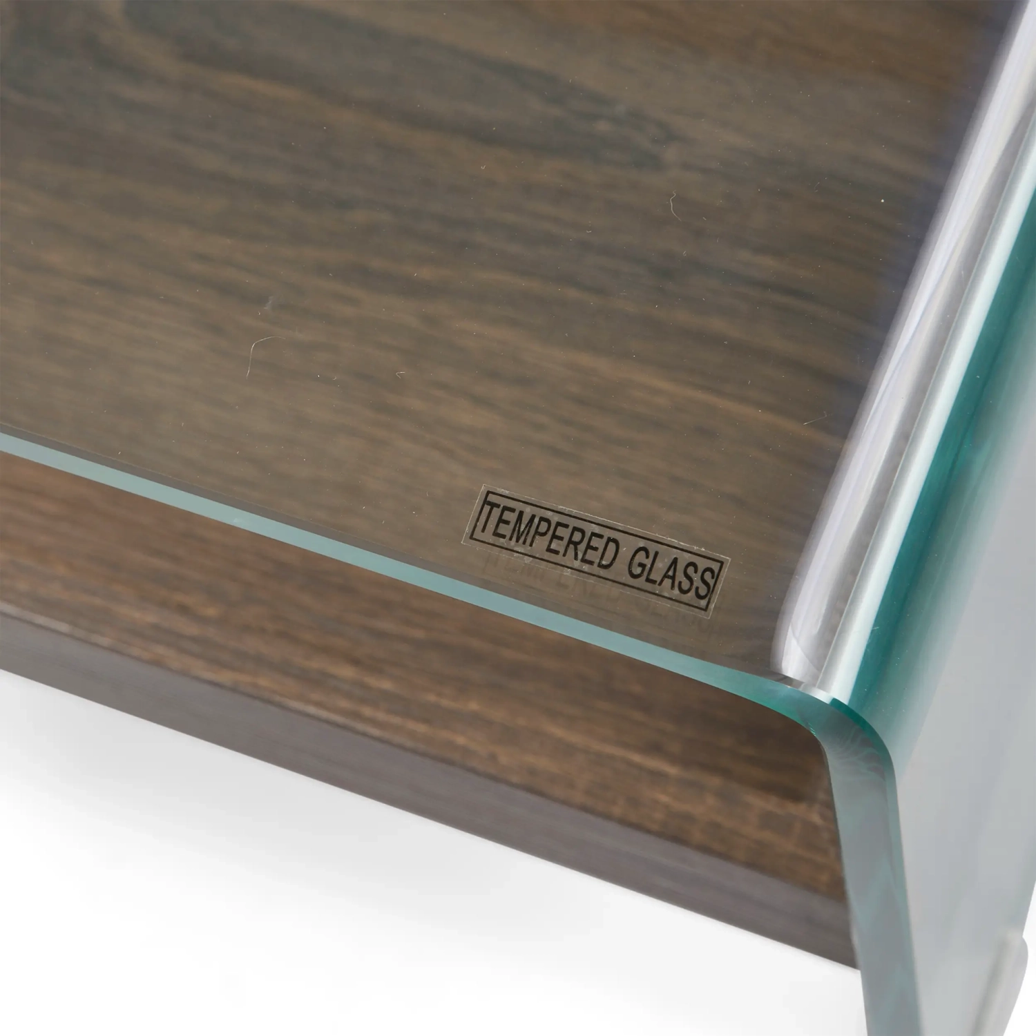 Table basse Pot : Verre trempé avec tiroir en bois
