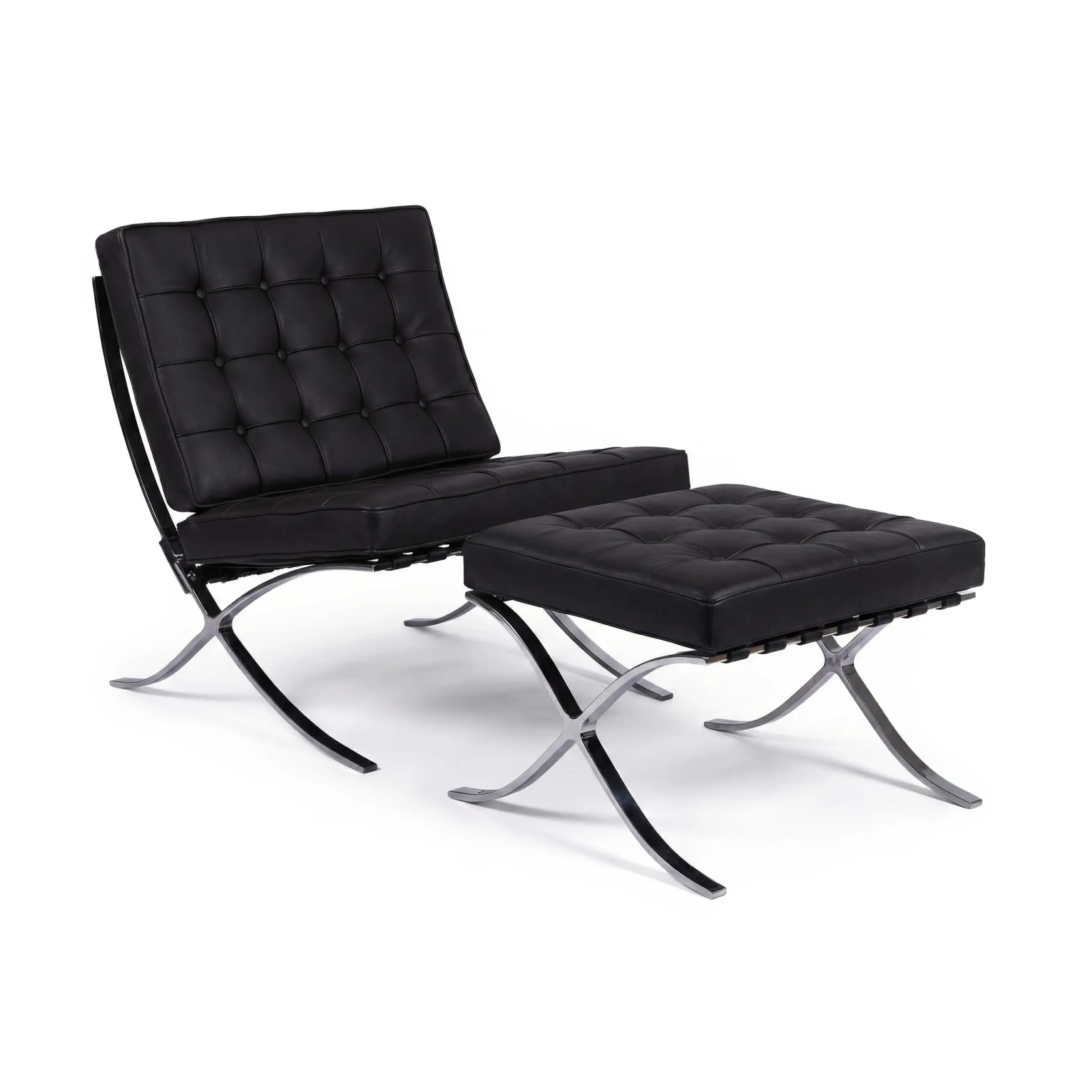 Barcelona Chair with Footrest in synthetic leather - Mueble Design