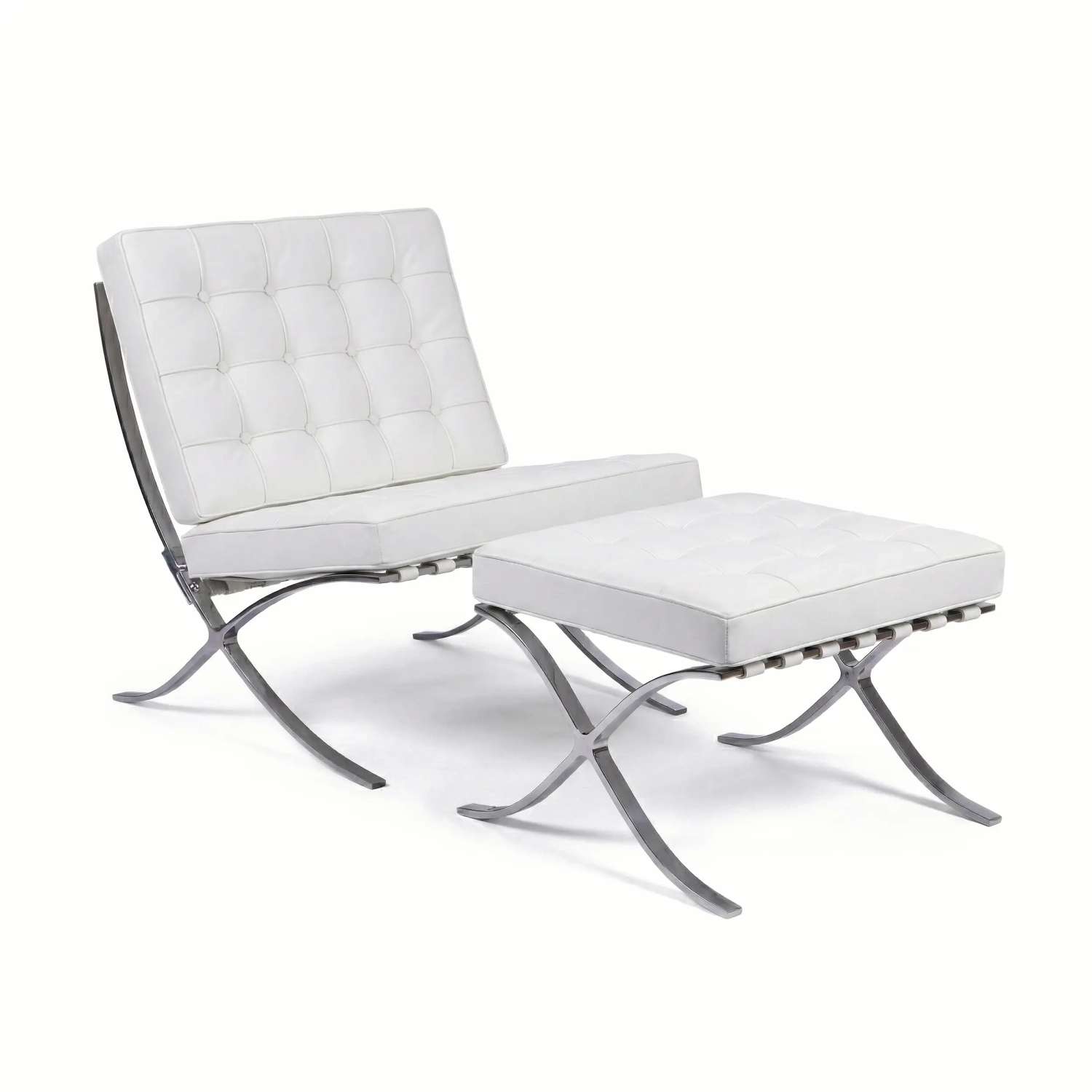 Inspiración Barcelona Chair con Reposapies en Polipiel - MuebleDesign