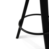 Tabouret Design déco avec siège en hêtre et similicuir