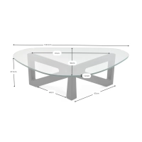 Tavolino di design in vetro temperato - Nodda