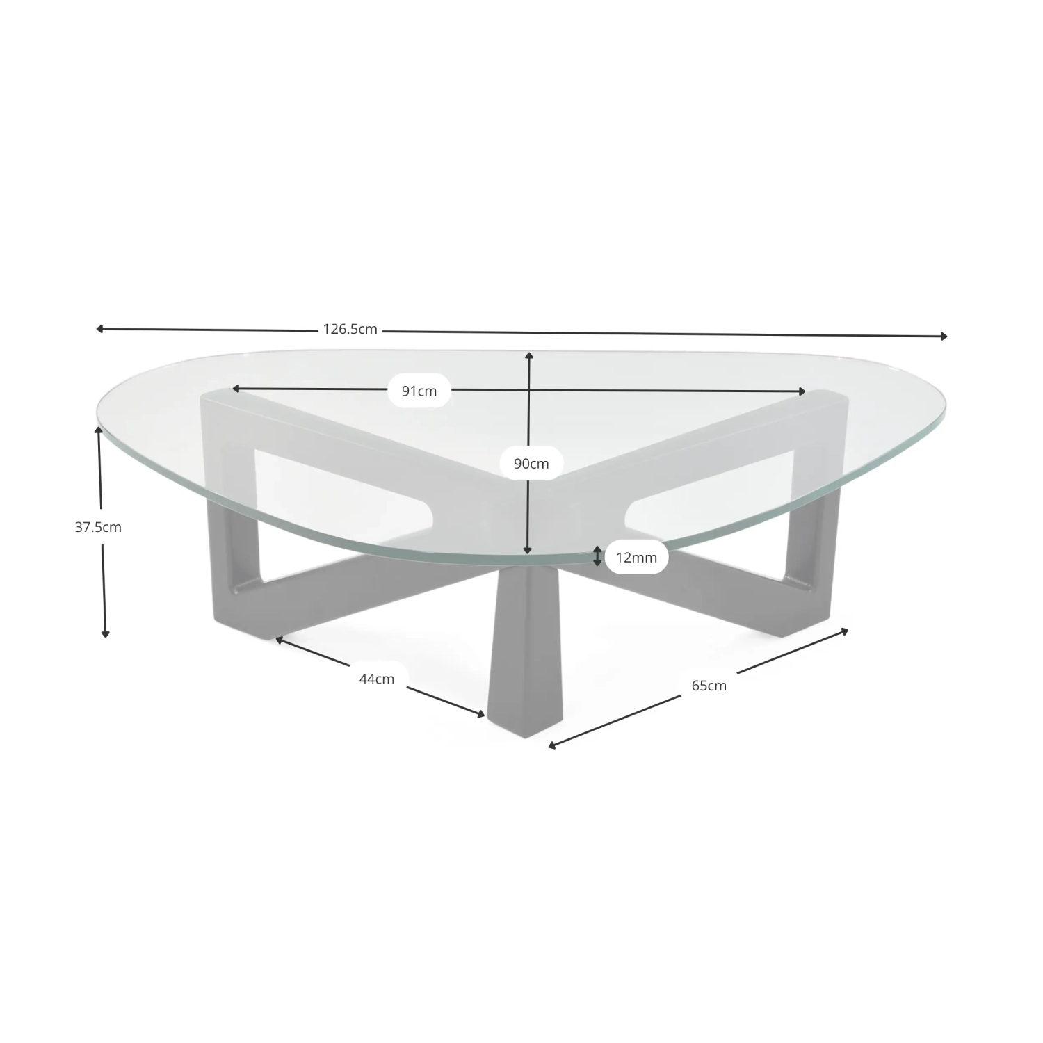 Design coffee table in tempered glass - Nodda