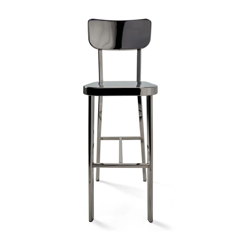 Taburete alto en acero inoxidable cromado - Delawere