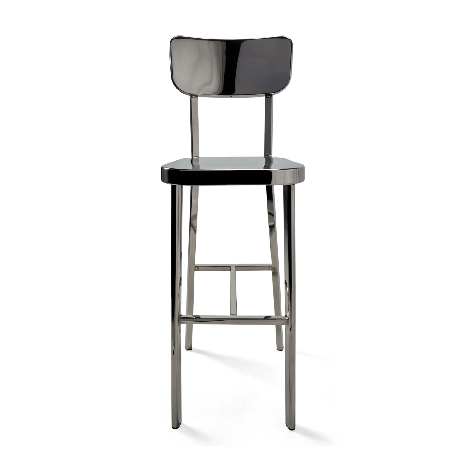 Taburete alto en acero inoxidable cromado - Delawere