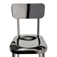 Taburete alto en acero inoxidable cromado - Delawere