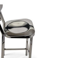 Taburete alto en acero inoxidable cromado - Delawere