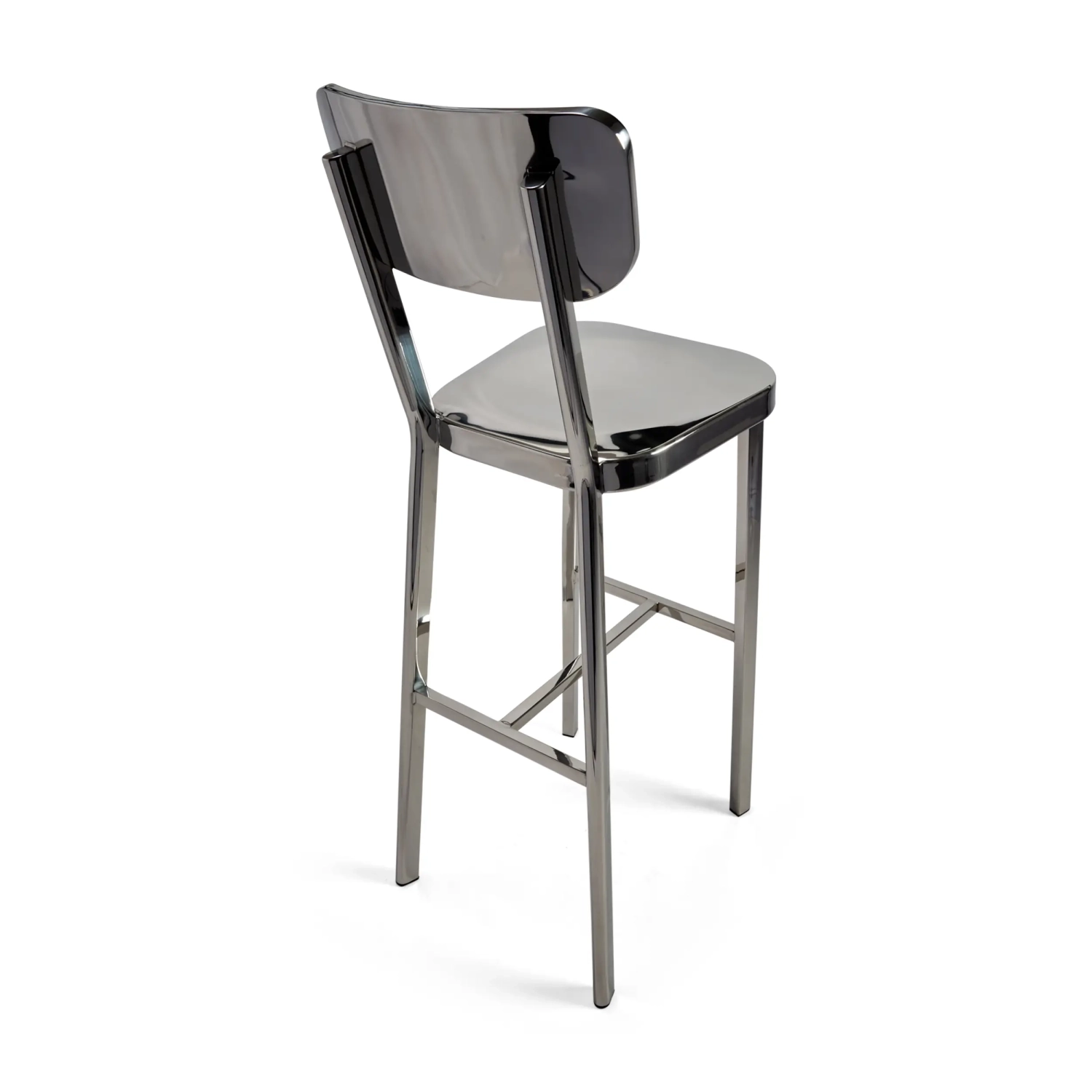 Taburete alto en acero inoxidable cromado - Delawere