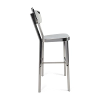 Taburete alto en acero inoxidable cromado - Delawere