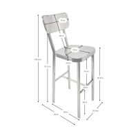 Stool stainless steel chrome-plated high - Delawere