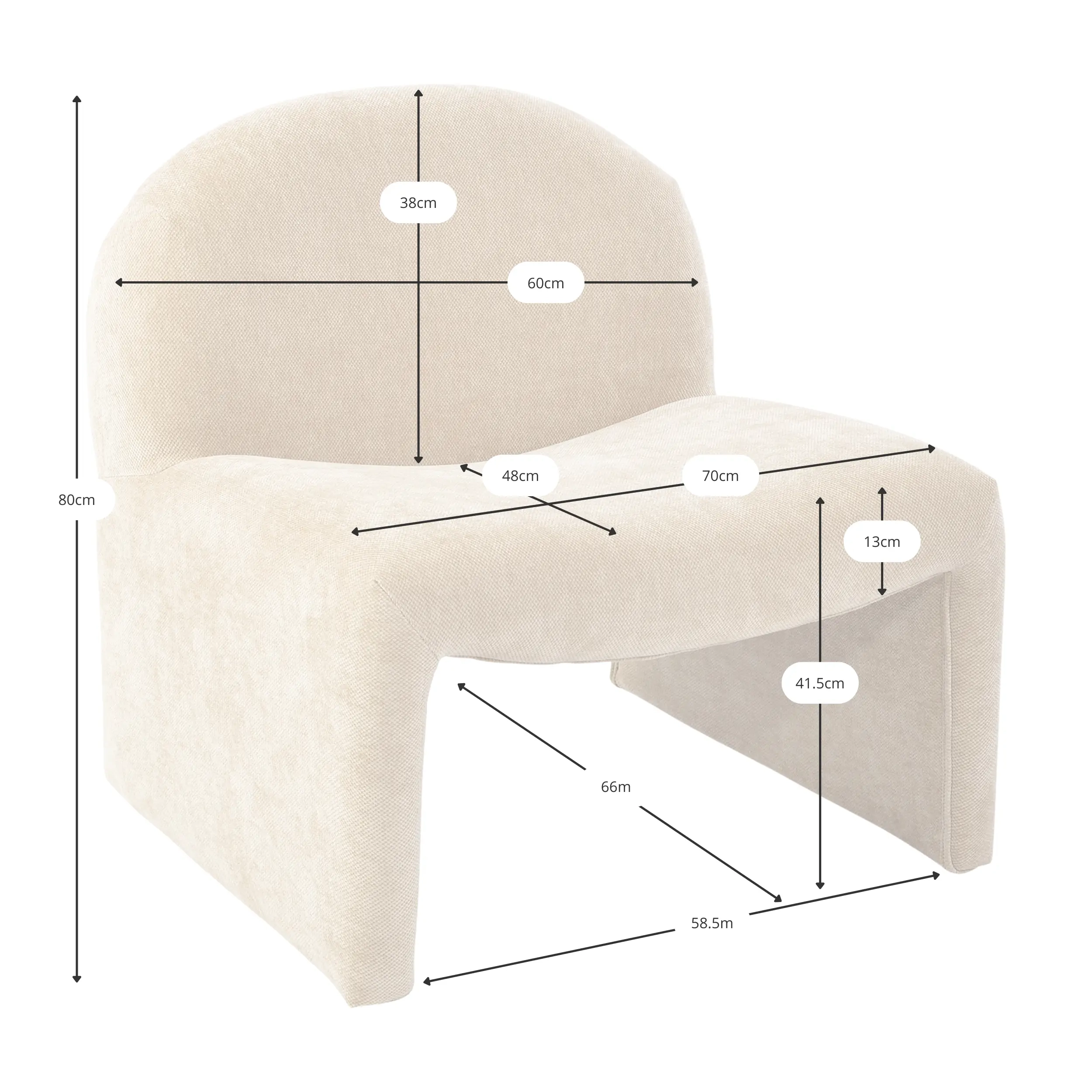 Basel upholstered design armchair, minimalist and comfortable style