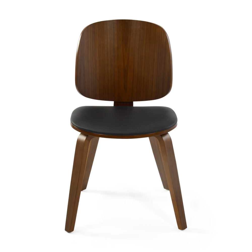 Silla nórdica Hut S en nogal con asiento tapizado comedor