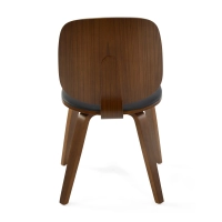 Silla nórdica Hut S en nogal con asiento tapizado comedor