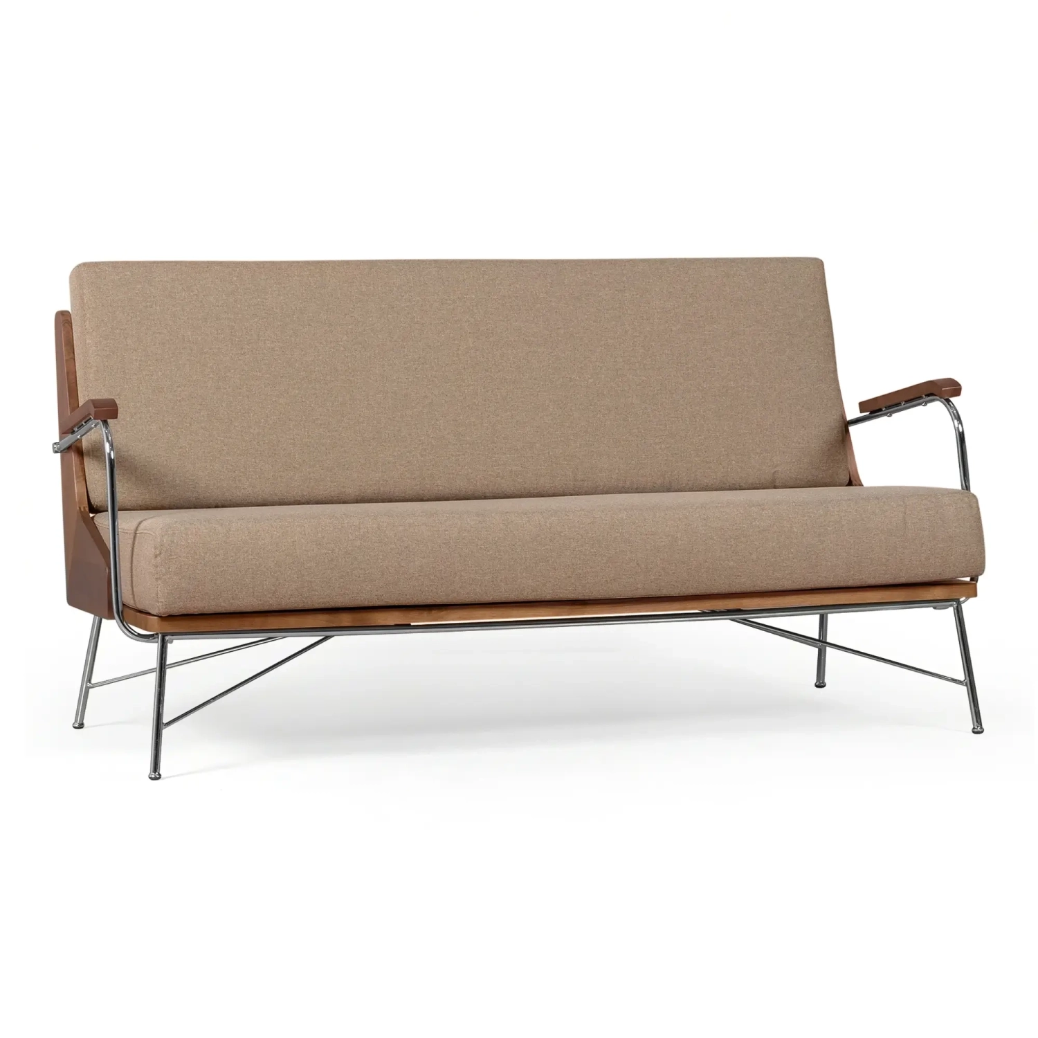 Industriële Sofa Daneu bekleed met katoen - Houten Sofas - Mobelarium