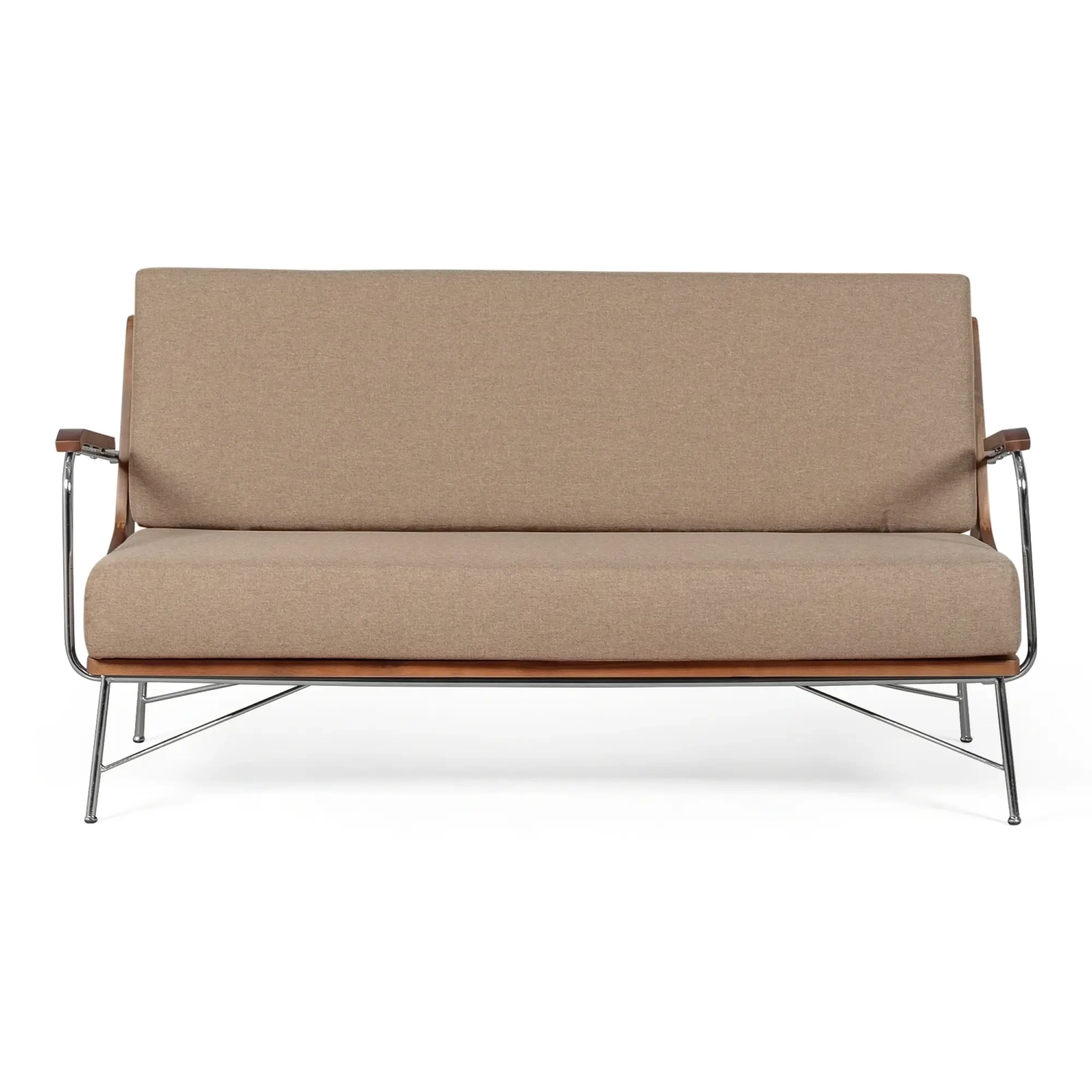 Sofá Industrial Daneu tapizado en algodón-Sofas de Madera-Mueble Design