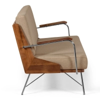 Industriële Sofa Daneu bekleed met katoen - Houten Sofas - Mobelarium
