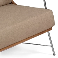 Industrial Sofa Daneu upholstered in cotton-Wooden Sofas-Mueble Design