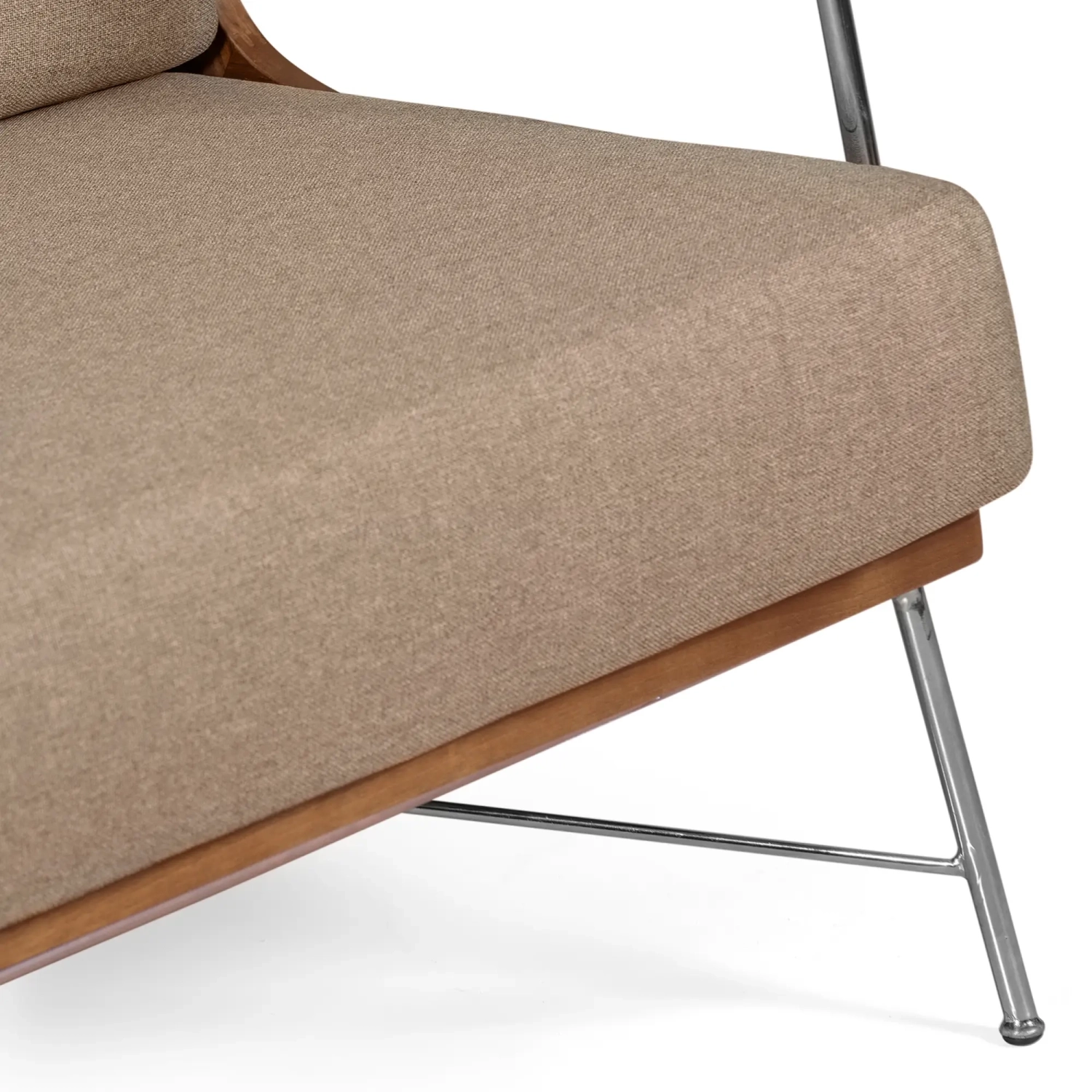 Industrialna Sofa Daneu tapicerowana bawełną-Sofy Drewniane-Mobelarium