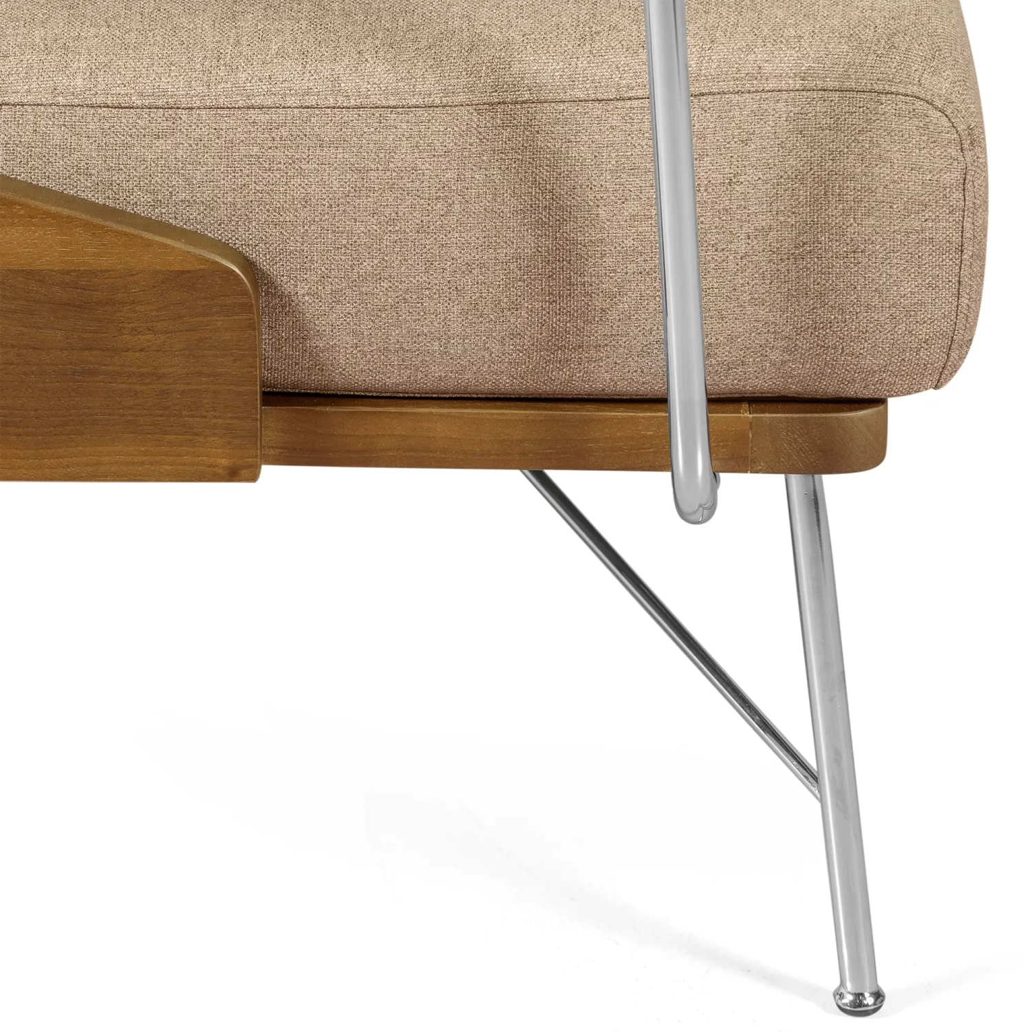 Industrialna Sofa Daneu tapicerowana bawełną-Sofy Drewniane-Mobelarium