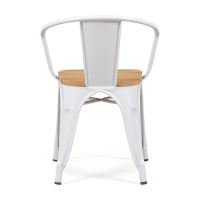 Bistro Arms Wood Chair | Teollinen tuoli käsinojilla ja puisella istuimella