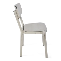 Cadeira Delawere em aço inoxidável: design industrial elegante