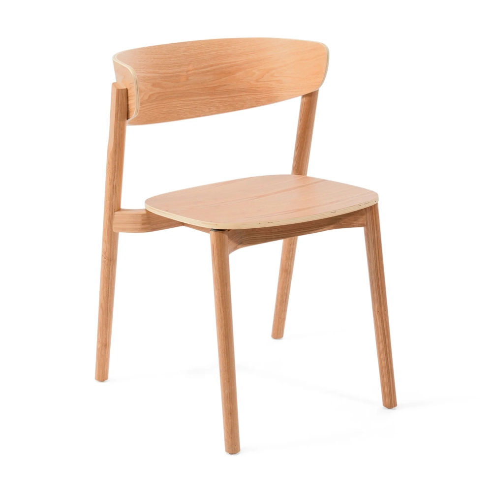 Silla de comedor de fresno natural Notorius | Diseño nórdico elegante