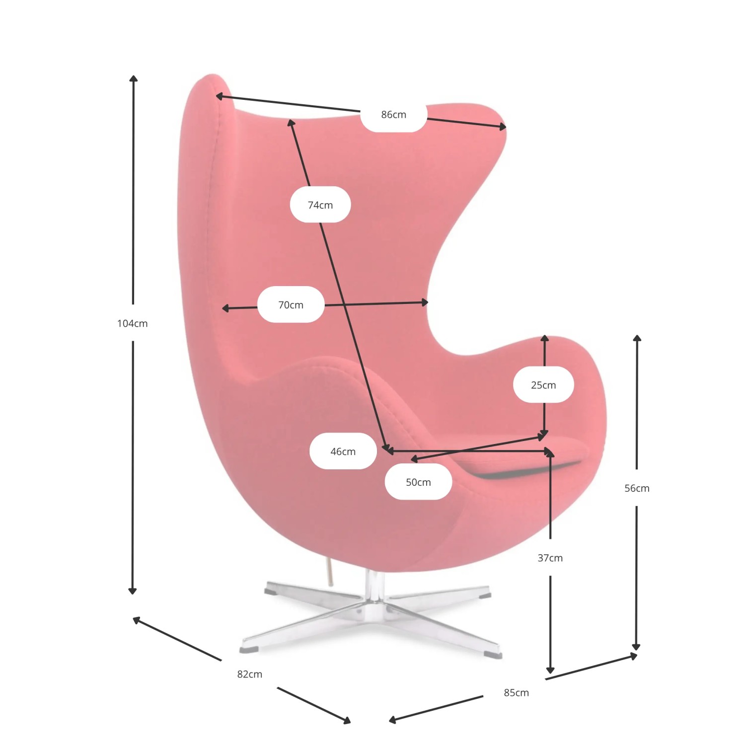 Replica Egg Chair in Cashmere - Modern Armchairs | MuebleDesign