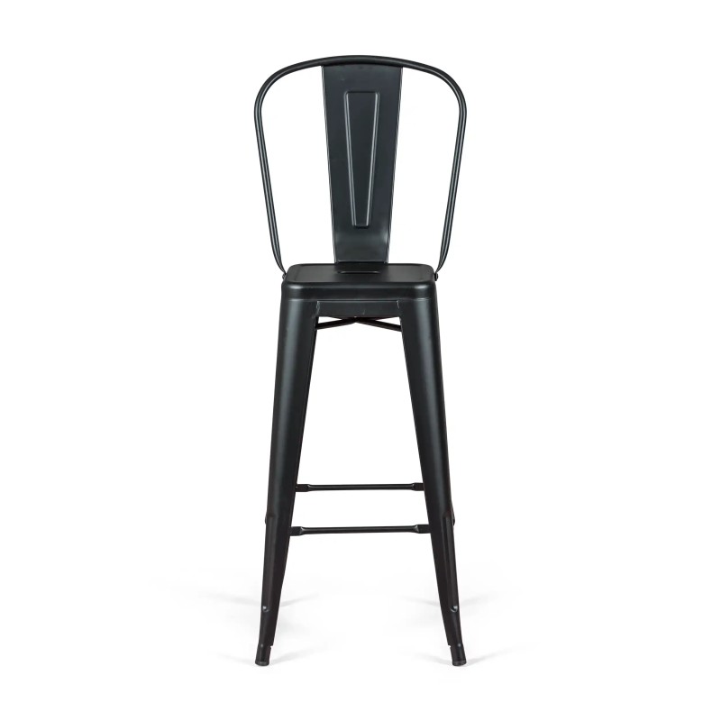 Bistro Tabouret industriel de style avec dossier - Tabourets industriels