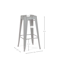 Bistro banco industrial Matt 76CM branco - Bancos e cadeiras industriais