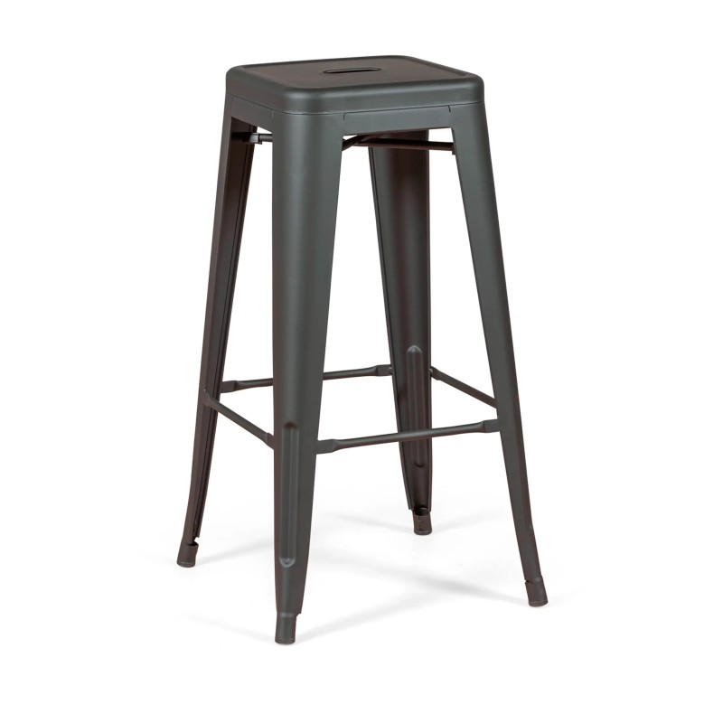 Bistro taburete industrial Matt 76CM blanco - Taburetes y sillas industriales
