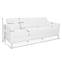 Venice 3-sits soffa i italienskt läder | Florence Knollinspirerad design
