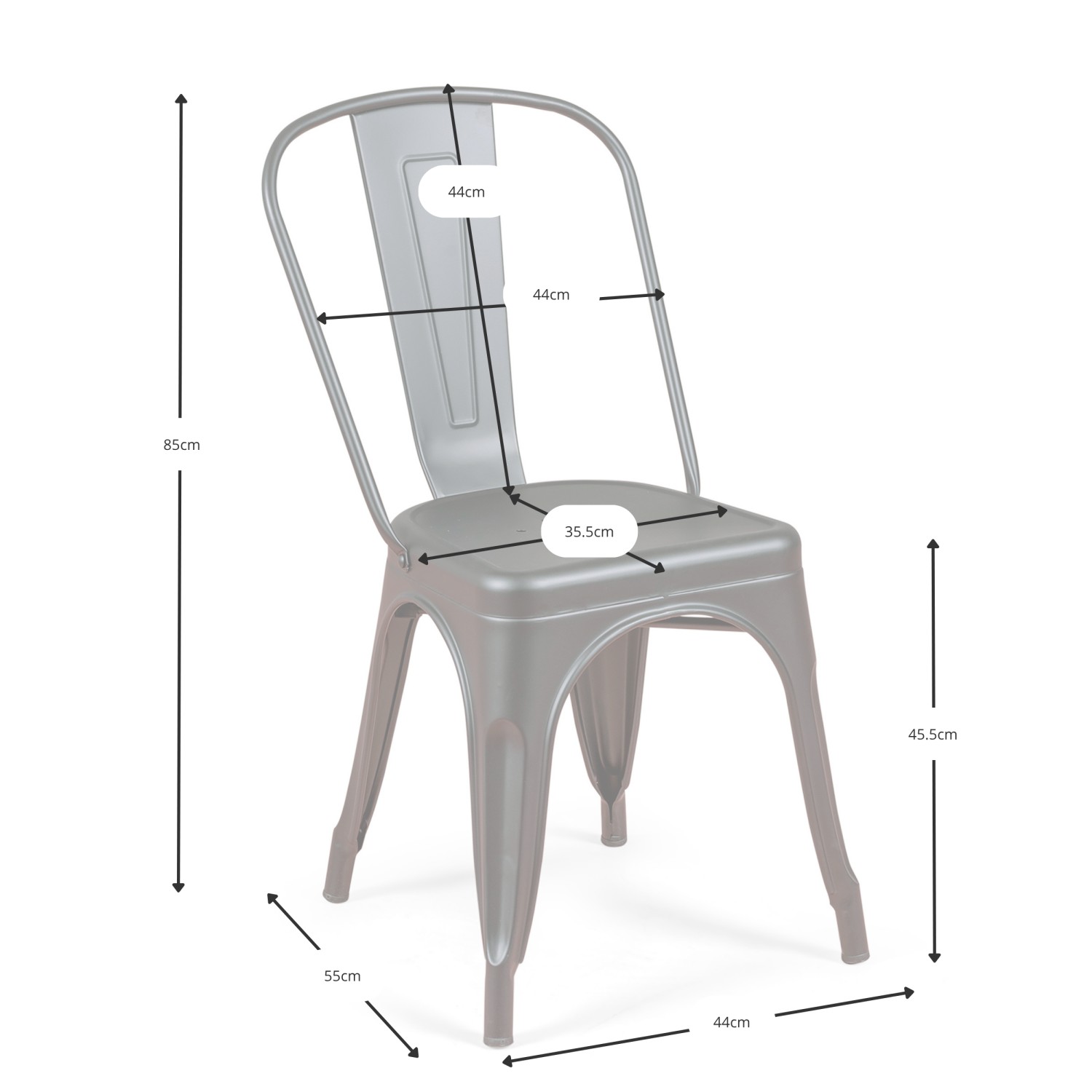 Bistro industrial Chair New Edition - Industrial chairs and stools