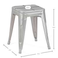 Jakkara Metallinen Bistro 45 cm | Industrial Style pinottava